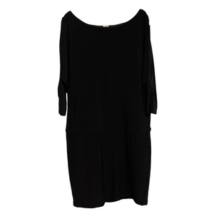 Nine West Black 3/4 Cold Shoulder Dress‎ Fully Lined Size 10 Pre-owned